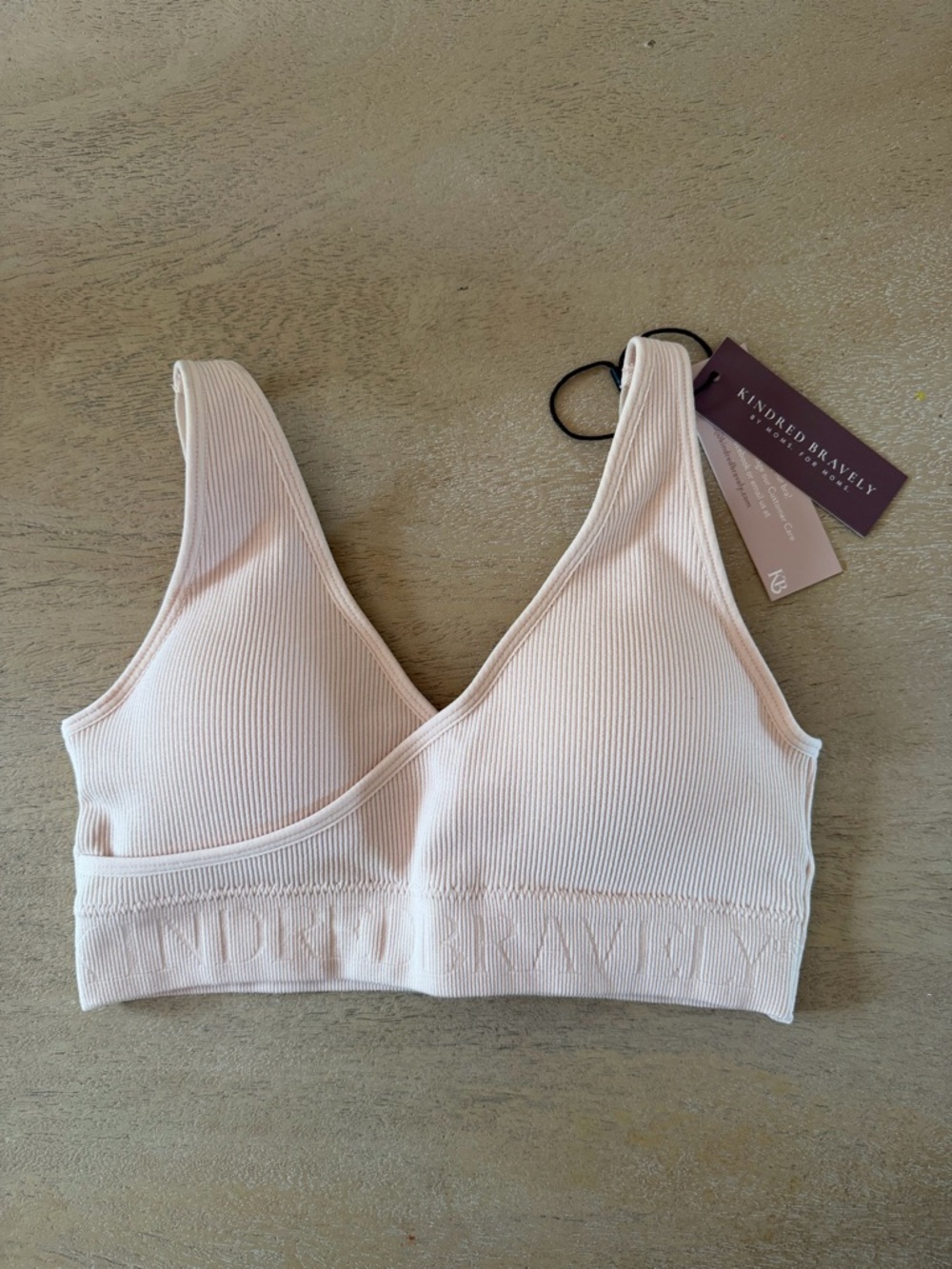 Kindred Bravely Light Blush Ribbed Maternity/Nursing Bralette no tags